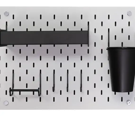 Çalışma Masası Pegboard Seti Gri-Siyah